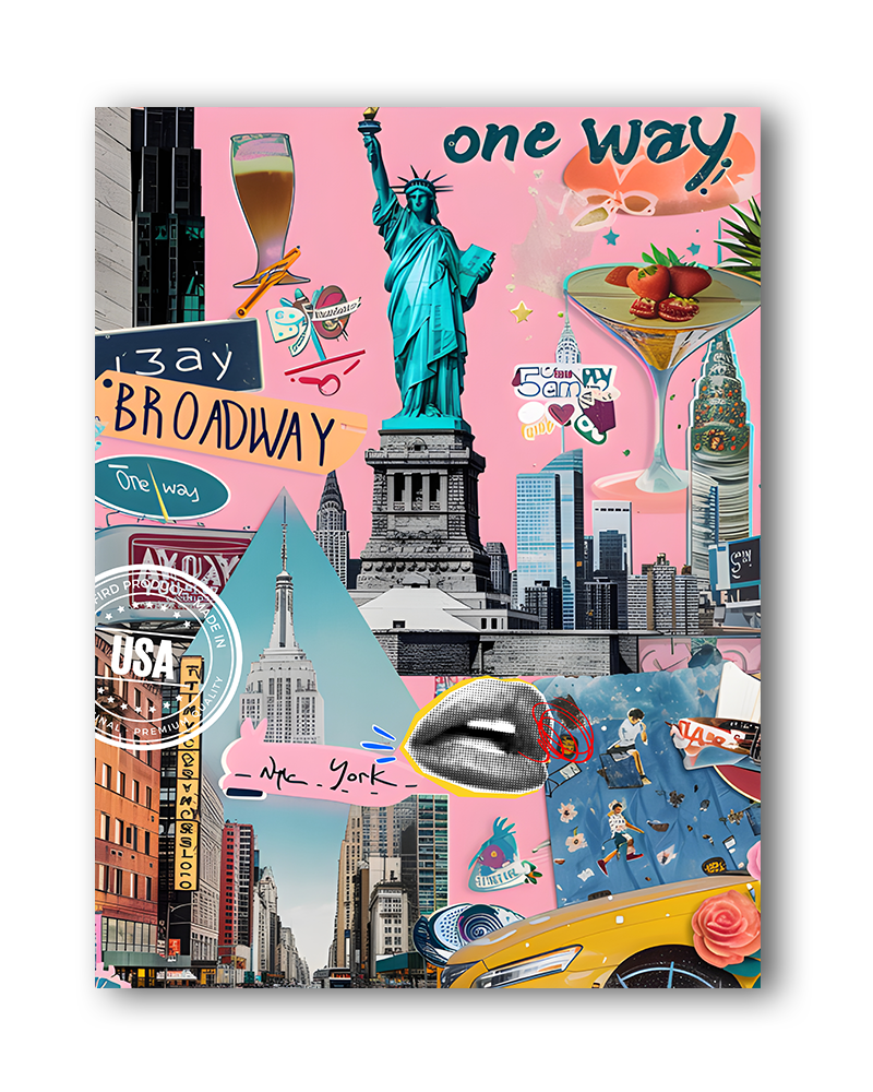 NEW YORK COLLAGE - LED Bilder Folie